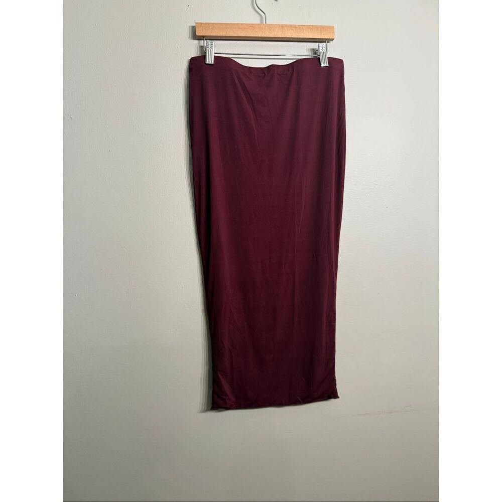 Naked Wardrobe Maroon Pull On‎ Hourglass Bodycon Maxi Pencil Skirt Size Medium